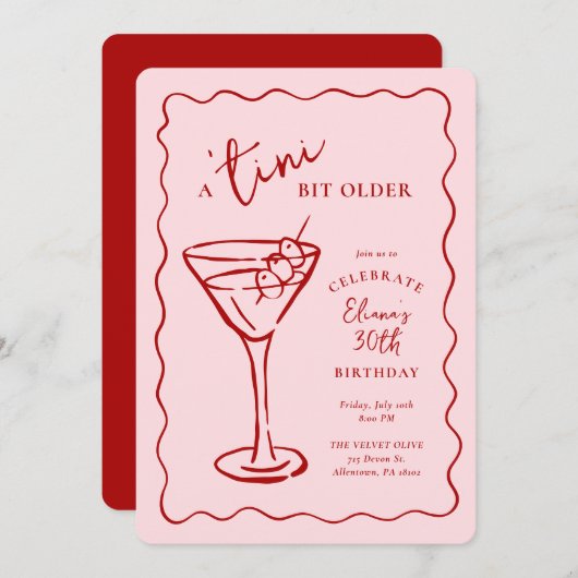 Invitation Tini Bit Older 30th Birthday Party (Devant / Derrière)