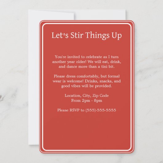 Invitation Tini Bit Older - Berry Drink Thème (Dos)