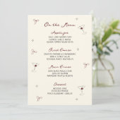 Invitation Tini Bit Older Cherry Martini Hand Drawn Menu Card (Debout devant)