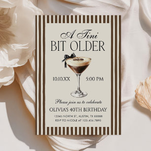 Invitation Tini Bit Older Espresso Martini 40e Anniversaire