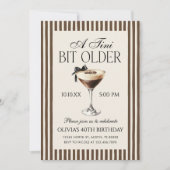 Invitation Tini Bit Older Espresso Martini 40th Birthday (Devant)