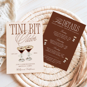 Invitation 'Tini Bit Older Espresso Martini Anniversaire