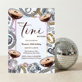 Invitation Tini Bit Older Espresso Martini Glam Birthday