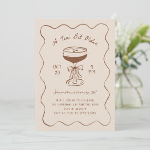 Invitation Tini Bit Older Espresso Martini Gribouillage Anniv