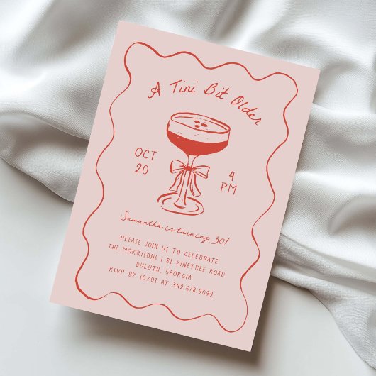 Invitation Tini Bit Older Espresso Martini Scribble Birthday