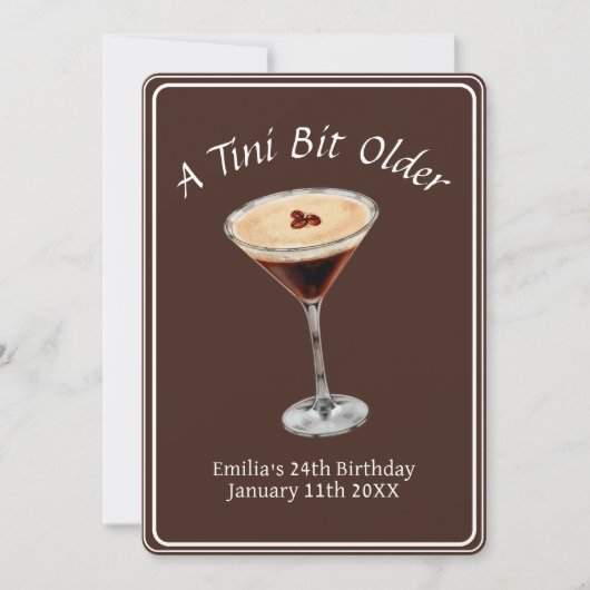 Invitation Tini Bit Older - Thème Espresso Martini (Devant)