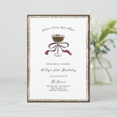 Invitation Tini Bit Plus Ancien Espresso Main Tirée Anniversa (Debout devant)