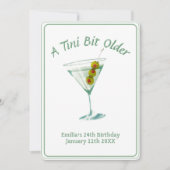 Invitation Tini Bit Plus Ancien - Thème Boisson Olive (Devant)