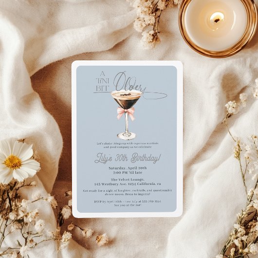 Invitation Tini Bit plus vieux Espresso Martini 30e anniversa