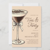 Invitation Tini et Quarante Script Martini Fête d'anniversair (Devant)