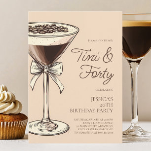 Invitation Tini et Trente Script Martini 40e fête d'anniversa