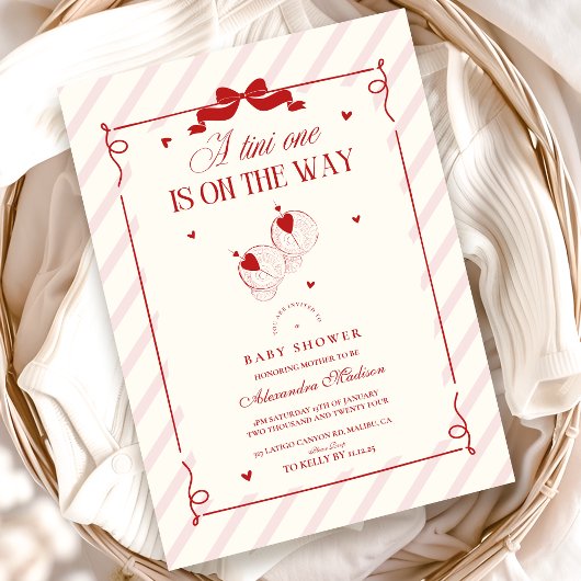 Invitation Tini Mignonne Un Est En Chemin Baby shower