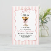 Invitation Tini One Bow Café Martini Espresso Baby Shower (Debout devant)