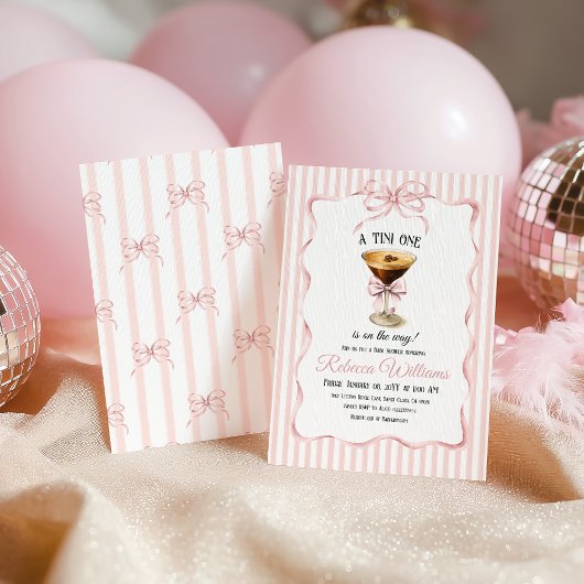 Invitation Tini One Bow Coffee Espresso Martini Baby Shower
