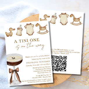 Invitation Tini One Espresso Martini Baby Shower Code QR