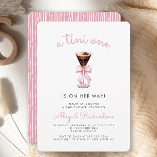 Invitation Tini One Espresso Martini Fille Rose Baby Shower