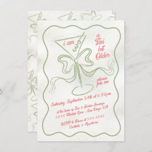 Invitation Tini un peu plus vieux Martini Bow Funky Anniversa