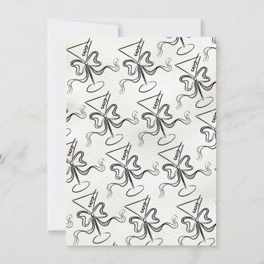 Invitation Tini un peu plus vieux Martini Bow Funky Anniversa (Dos)