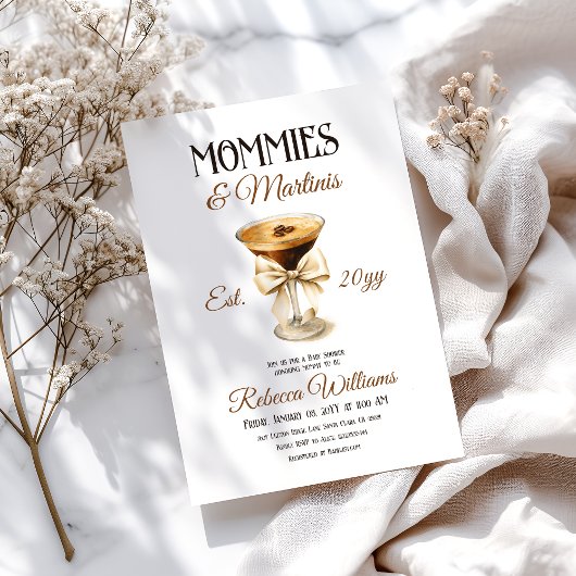 Invitation Tini Une Maman et Martini Fête Prénatale Espresso