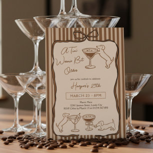 Invitation Tini Weenie Bit Older Martini Anniversaire Dachshu