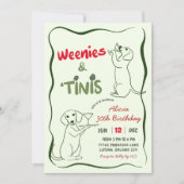 Invitation Tinis and Weenies Birthday Woman (Devant)