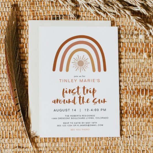 Invitation TINLEY Boho Terracotta arc-en-ciel soleil premier