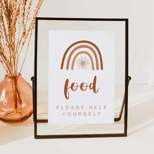 Invitation TINLEY Boho Terracotta Rainbow Food Table 5x7 Sign