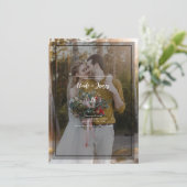 Invitation Tint de photo foncé superposition 3 Mariage minima (Debout devant)