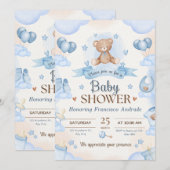 Invitation Tiny Blessing Baby Shower Elegant Design (Devant / Derrière)