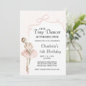 Invitation Tiny Dancer Ballerina Pink Girls Birthday (Debout devant)