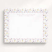Invitation Tiny Floral Scalloped Nursery Note Card