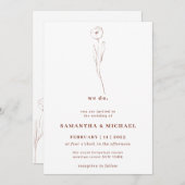 Invitation Tiny Flower Terracotta Indie Botanique nous faison (Devant / Derrière)