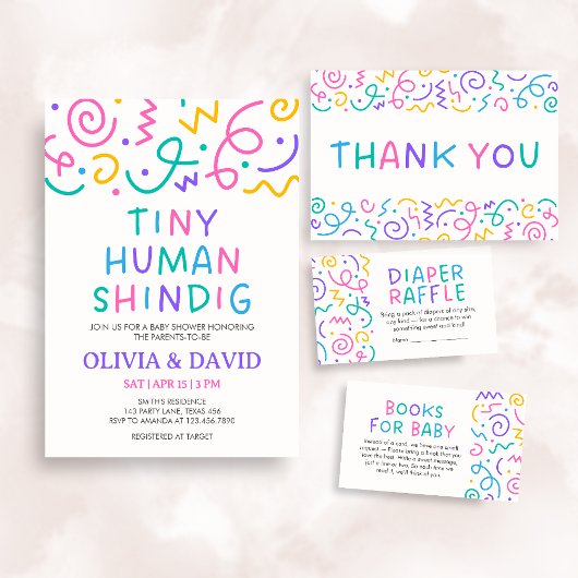 Invitation Tiny Human Shindig Baby Shower