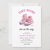 Invitation Tiny Kicks Sneakers Sports Pink Baby Shower  (Devant)
