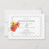 Invitation Tiny Pois Gras Fleurs rouges et jaunes (Devant)