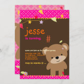 Invitation Tiny Teddy Bear (Devant / Derrière)