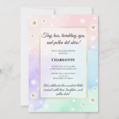 Invitation Tiny Toes Polka Point Bébé Fête Luxe Pastel (Devant)