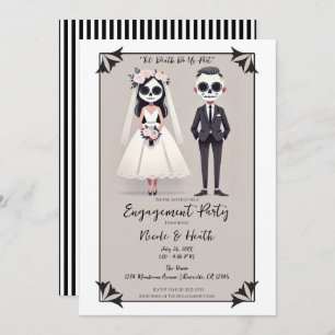 Invitation Tip Toe Sugar Skull Bride & Groom Engagement