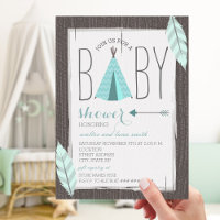 Tipi turquoise + Baby shower Plumes