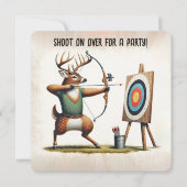 Invitation Tir à l'arc de cerf de fête d'anniversaire (Devant)