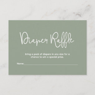 Invitation Tirage au sort de couche verte pour Baby Shower im