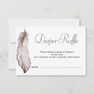 Invitation Tirage au sort de couches pour bébé Feather Baby S