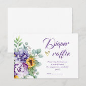Invitation Tirage au sort de couches violet et jaune (Devant / Derrière)