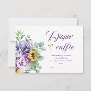 Invitation Tirage au sort de couches violet et jaune
