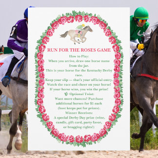 Invitation Tirage au sort pour le jeu de fête Derby Run For t