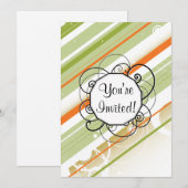 Invitation Tirage Citrus Moderne Rétro avec Monogramme (Devant / Derrière)
