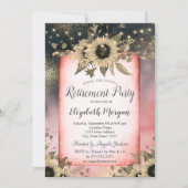 Invitation Tirage d'aquarelle en or des tournesols (Devant)