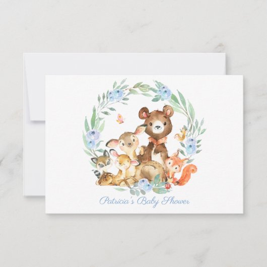 Invitation Tirage de couche bébé shower bébé avec verdure de (Devant)