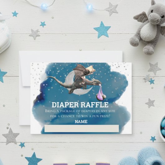 Invitation Tirage de couche rose Dragon étoile d'argent