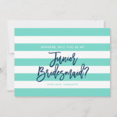 Invitation Tirages Turquoise Serez-Vous Ma Jeune Femme D'Accu (Devant)